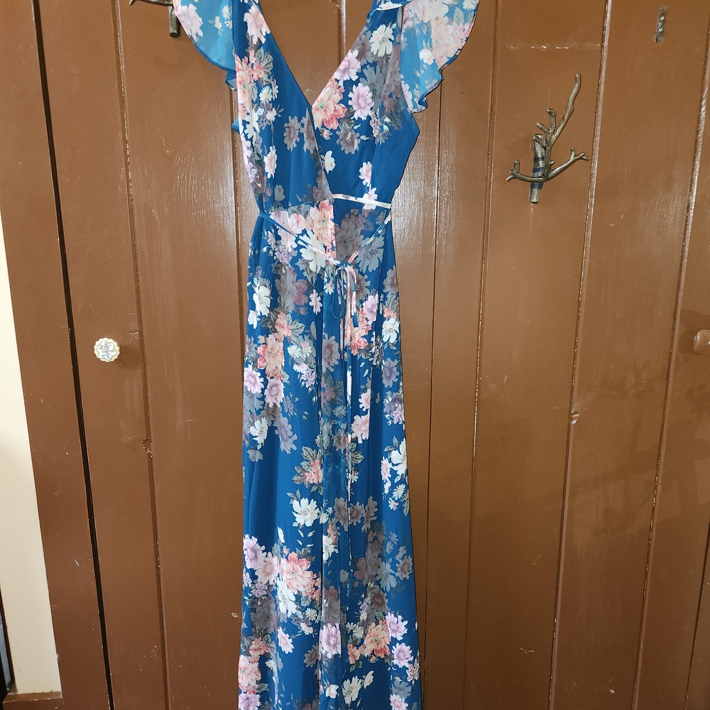 Floral Blue Maxi Dress